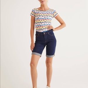 Boden 9” Bermuda Dark Wash Denim Shorts 12